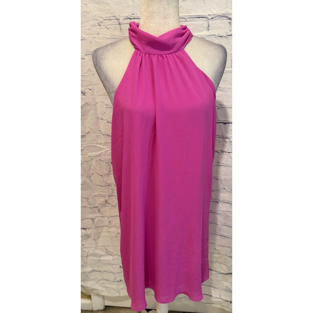KRISA TIE BACK HALTER DRESS PINK SIZE Medium - Picture 2 of 8